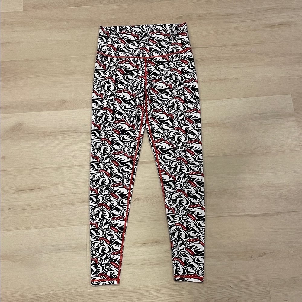 Wisconsin Badger Leggings - Black, White & Red - Size M